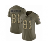 Women Nike Chicago Bears #81 Cameron Meredith Limited Olive Camo Salute to Service NFL Jersey
