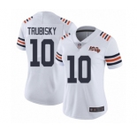 Women's Chicago Bears #10 Mitchell Trubisky White 100th Season Limited Football Jersey