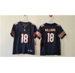 Women's Chicago Bears #18 Caleb Williams Navy 2024 Draft F.U.S.E. Vapor Football Stitched Jersey