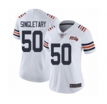 Women's Chicago Bears #50 Mike Singletary White 100th Season Limited Football Jersey