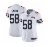Women's Chicago Bears #58 Roquan Smith White 100th Season Limited Football Jersey