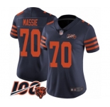 Women's Chicago Bears #70 Bobby Massie Limited Navy Blue Rush Vapor Untouchable 100th Season Football Jersey