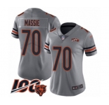 Women's Chicago Bears #70 Bobby Massie Limited Silver Inverted Legend 100th Season Football Jersey