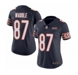 Women's Chicago Bears #87 Tom Waddle Navy Blue Team Color 100th Season Limited Football Jersey