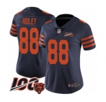Women's Chicago Bears #88 Riley Ridley Limited Navy Blue Rush Vapor Untouchable 100th Season Football Jersey