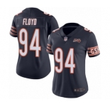 Women's Chicago Bears #94 Leonard Floyd Navy Blue Team Color 100th Season Limited Football Jersey