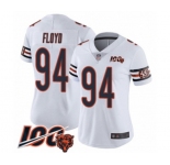 Women's Chicago Bears #94 Leonard Floyd White Vapor Untouchable Limited Player 100th Season Football Jersey