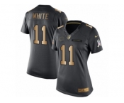 Women's Nike Bears #11 Kevin White Black Stitched NFL Limited Gold Salute to Service Jersey