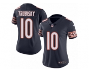 Women's Nike Chicago Bears #10 Mitchell Trubisky Limited Navy Blue Rush NFL Jersey