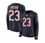 Women's Nike Chicago Bears #23 Devin Hester Limited Navy Blue Therma Long Sleeve NFL Jersey