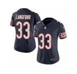 Women's Nike Chicago Bears #33 Jeremy Langford Limited Navy Blue Rush NFL Jersey