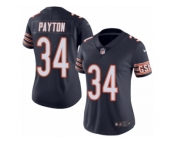 Women's Nike Chicago Bears #34 Walter Payton Limited Navy Blue Rush NFL Jersey
