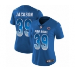 Women's Nike Chicago Bears #39 Eddie Jackson Limited Royal Blue NFC 2019 Pro Bowl NFL Jersey