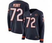 Women's Nike Chicago Bears #72 William Perry Limited Navy Blue Therma Long Sleeve NFL Jersey
