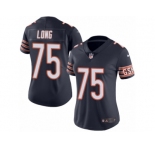 Women's Nike Chicago Bears #75 Kyle Long Limited Navy Blue Rush NFL Jersey