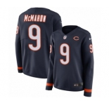Women's Nike Chicago Bears #9 Jim McMahon Limited Navy Blue Therma Long Sleeve NFL Jersey