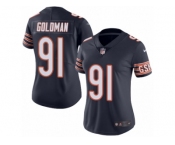 Women's Nike Chicago Bears #91 Eddie Goldman Limited Navy Blue Rush NFL Jersey