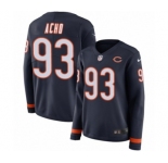 Women's Nike Chicago Bears #93 Sam Acho Limited Navy Blue Therma Long Sleeve NFL Jersey