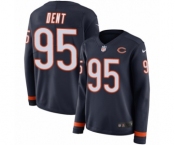 Women's Nike Chicago Bears #95 Richard Dent Limited Navy Blue Therma Long Sleeve NFL Jersey