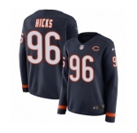 Women's Nike Chicago Bears #96 Akiem Hicks Limited Navy Blue Therma Long Sleeve NFL Jersey