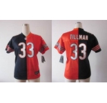 nike women nfl jerseys chicago bears #33 tillman orange-blue[Elite split]
