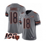 Youth Chicago Bears #18 Taylor Gabriel Limited Silver Inverted Legend 100th Season Football Jersey