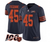 Youth Chicago Bears #45 Joel Iyiegbuniwe Limited Navy Blue Rush Vapor Untouchable 100th Season Football Jersey