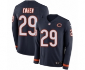 Youth Nike Chicago Bears #29 Tarik Cohen Limited Navy Blue Therma Long Sleeve NFL Jersey