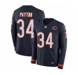 Youth Nike Chicago Bears #34 Walter Payton Limited Navy Blue Therma Long Sleeve NFL Jersey