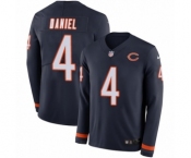 Youth Nike Chicago Bears #4 Chase Daniel Limited Navy Blue Therma Long Sleeve NFL Jersey