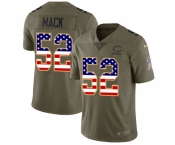 Youth Nike Chicago Bears #52 Khalil Mack Limited Olive USA Flag 2017 Salute to Service NFL Jersey