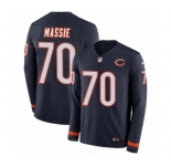 Youth Nike Chicago Bears #70 Bobby Massie Limited Navy Blue Therma Long Sleeve NFL Jersey