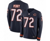 Youth Nike Chicago Bears #72 William Perry Limited Navy Blue Therma Long Sleeve NFL Jersey