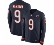 Youth Nike Chicago Bears #9 Jim McMahon Limited Navy Blue Therma Long Sleeve NFL Jersey