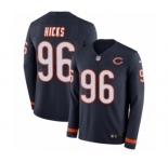 Youth Nike Chicago Bears #96 Akiem Hicks Limited Navy Blue Therma Long Sleeve NFL Jersey