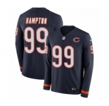 Youth Nike Chicago Bears #99 Dan Hampton Limited Navy Blue Therma Long Sleeve NFL Jersey