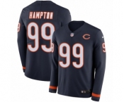 Youth Nike Chicago Bears #99 Dan Hampton Limited Navy Blue Therma Long Sleeve NFL Jersey