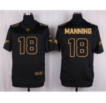 nike nfl jerseys denver broncos #18 peyton manning black gold collection[Elite]