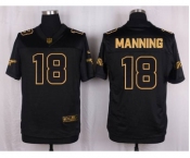 nike nfl jerseys denver broncos #18 peyton manning black gold collection[Elite]