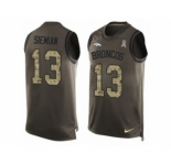 Men Nike Broncos #13 Trevor Siemian Green Men's Stitched NFL Limited Salute To Service Tank Top Jersey