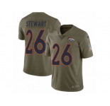 Men Nike Denver Broncos #26 Darian Stewart Limited Olive 2017 Salute to Service NFL Jersey