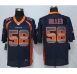 Men Nike Denver Broncos #58 Von Miller Navy Blu Strobe Jersey[Limited]