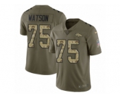 Men Nike Denver Broncos #75 Menelik Watson Limited Olive Camo 2017 Salute to Service NFL Jersey