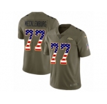 Men Nike Denver Broncos #77 Karl Mecklenburg Limited Olive USA Flag 2017 Salute to Service NFL Jersey