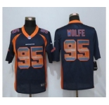 Men Nike Denver Broncos #95 Derek Wolfe Navy Blu Strobe Jersey[Limited]