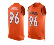 Men Nike Denver Broncos #96 Shelby Harris Limited Orange Player Name & Number Tank Top NFL Jersey