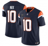 Men's Denver Broncos #10 Bo Nix Navy 2025 F.U.S.E. With 2-Star C Patch Vapor Limited Stitched Football Jersey