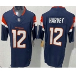 Men's Denver Broncos #12 Rj Harvey Limited Navy FUSE Vapor Jersey