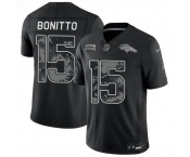 Men's Denver Broncos #15 Nik Bonitto Black 2026 F.U.S.E. Salute to Service Limited Stitched Football Stitched Jersey
