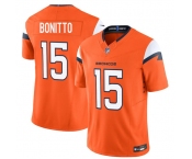 Men's Denver Broncos #15 Nik Bonitto Orange 2025 Draft F.U.S.E. Vapor Limited Football Stitched Jersey